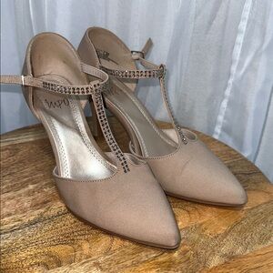 Impo Tan Heels with T-Strap Design